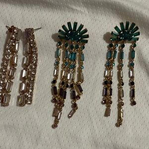 Elegant Gold and Green Dangle Earrings